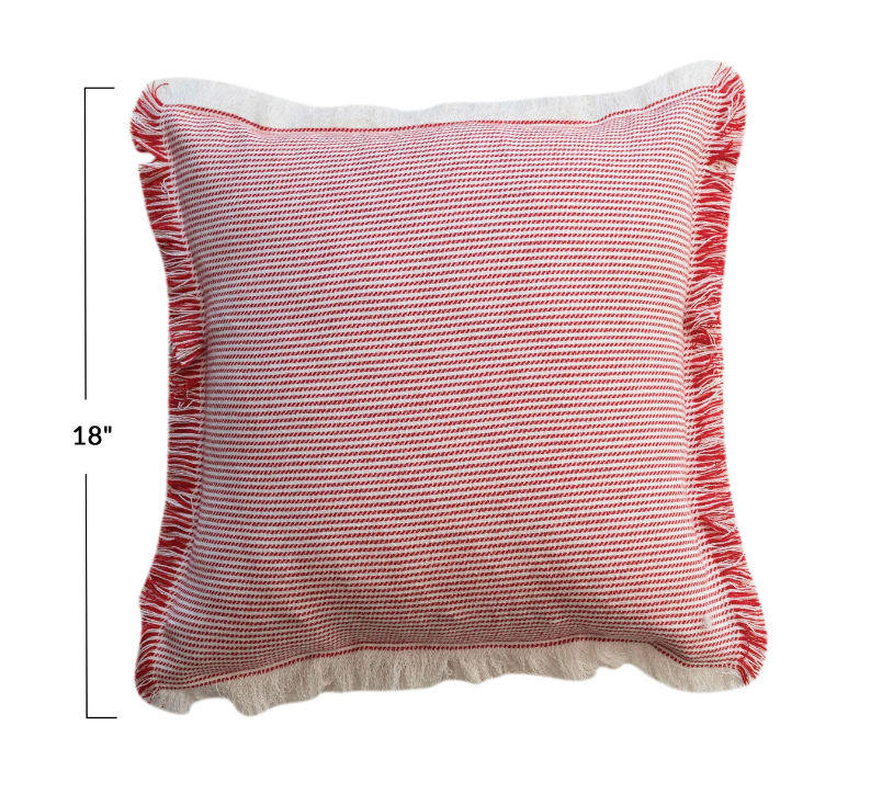 18" Square Woven Cotton Pillow