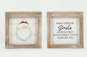 Wood Frmd Sn (Santa/Smile) Christmas Decor