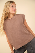 Oversized Soft Knit Sweater Vest Top