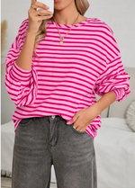 Lovely Striped Oversized Sweatshirt