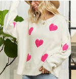 Long Sleeves Puff Heart Sweater Top