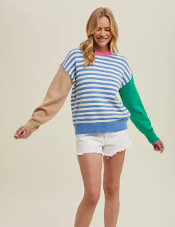 Colorblock Striped Sweater