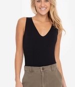 Ribbed Seamless Scoop-Neck Sleeveless Bodysuit