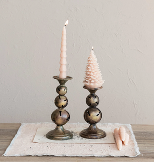 Metal Candle Holder w/ Jingle Bell Base (CANDLES NOT INCLUDED)