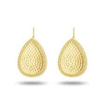 Gold Textured Teardrop Earrings