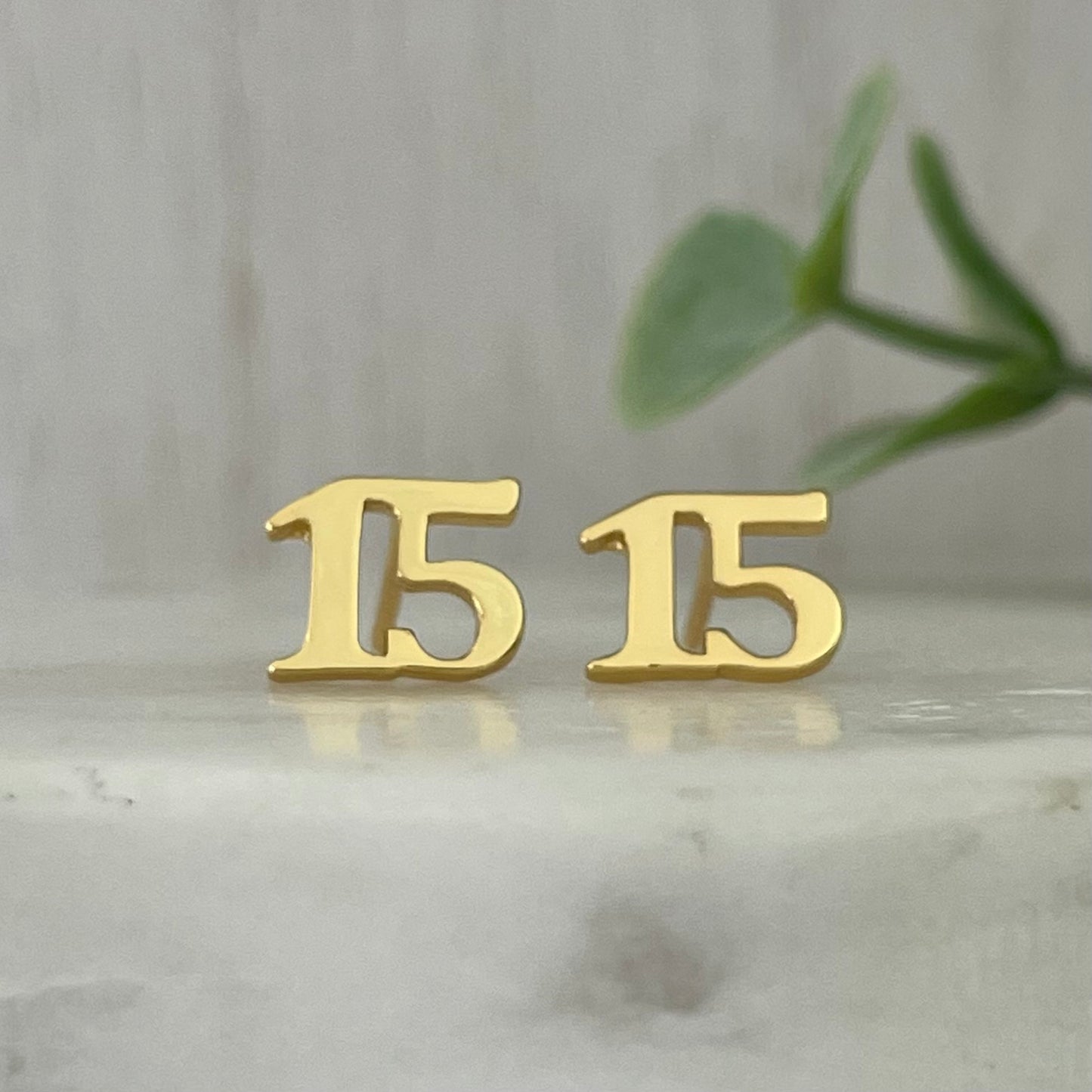 18K gold plated 15 stud earrings These earrings are perfect for the Mahomes fan in your life! These beautiful earrings feature the number 15 and are perfect for any fan of the Chiefs. They make the perfect addition to any game day outfit and add a little bit of team spirit to your look. So whether you're heading to the stadium or just out on the town, show your team spirit with these gold stud earrings.