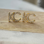 KC Rhinestone Stud earrings Gold