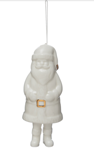 Stoneware Santa Bell with Gold Electroplating
