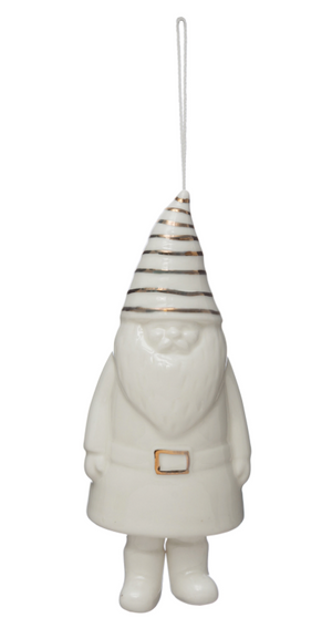 Stoneware Gnome Bell with Gold Electroplating